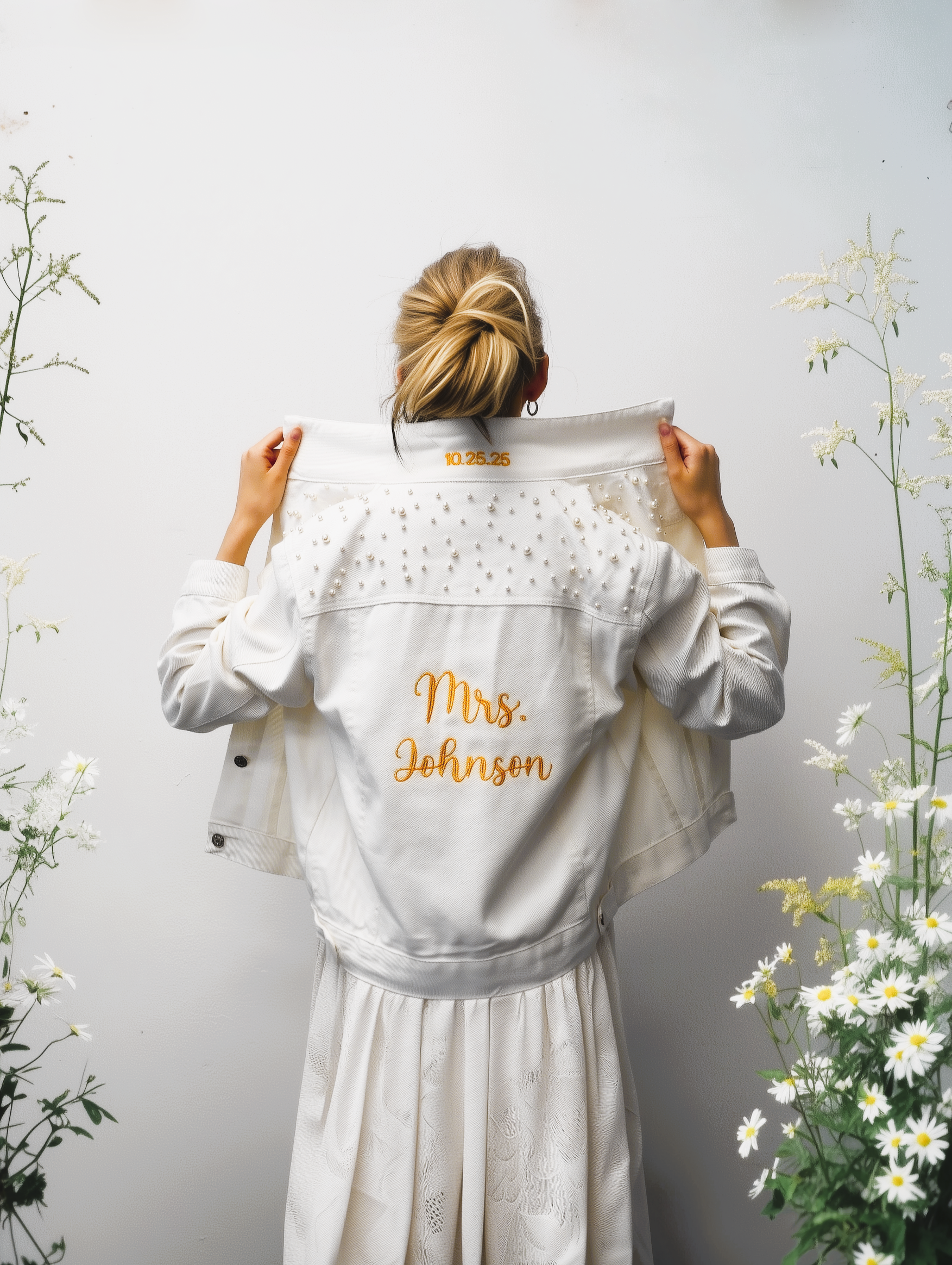 Custom Embroidered Bridal Jacket