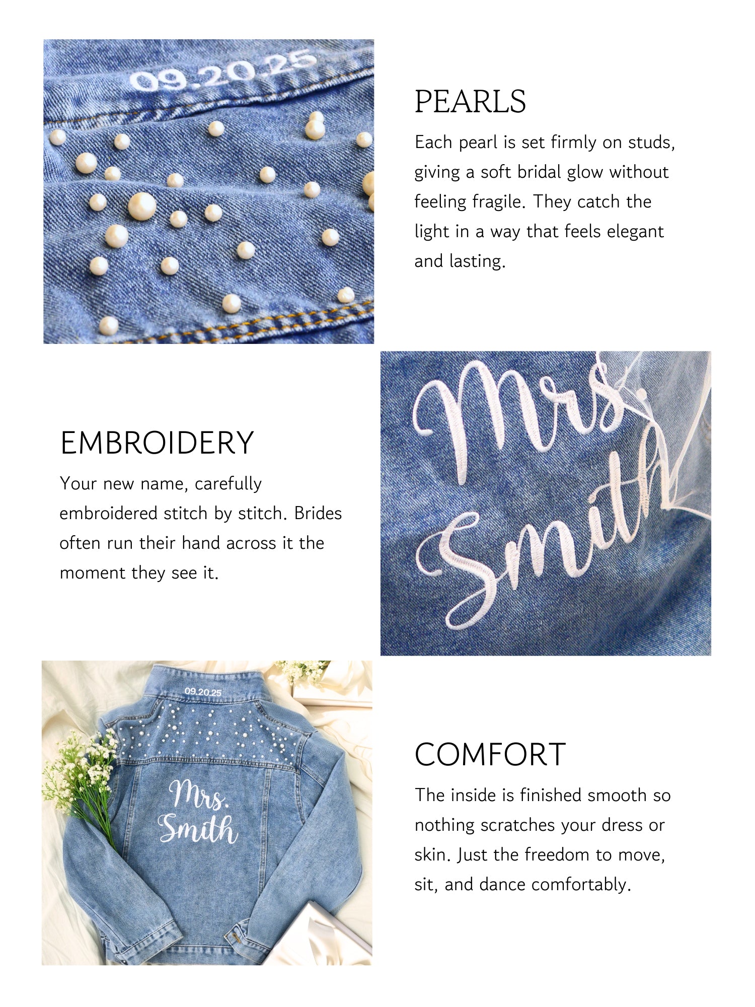 Custom Embroidered Bridal Jacket